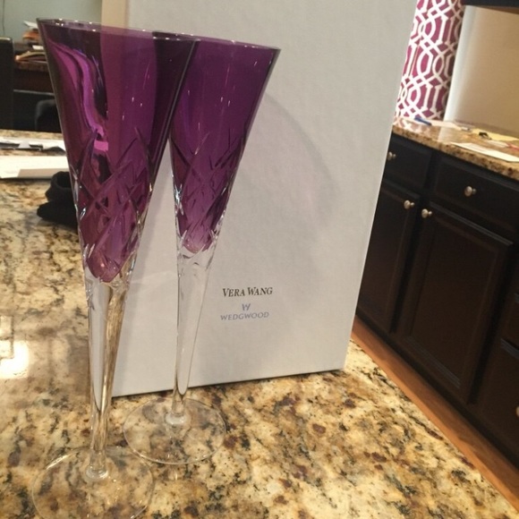Vera Wang Other - Vera Wang Wedgwood Purple Crystal Toasting Glasses